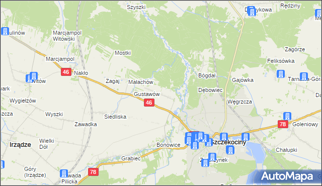 mapa Tęgobórz, Tęgobórz na mapie Targeo