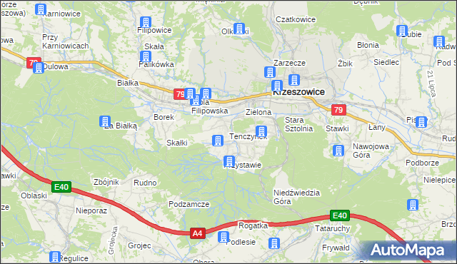 mapa Tenczynek, Tenczynek na mapie Targeo