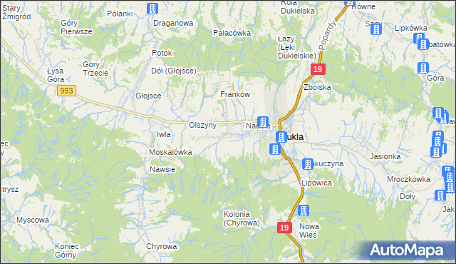 mapa Teodorówka gmina Dukla, Teodorówka gmina Dukla na mapie Targeo