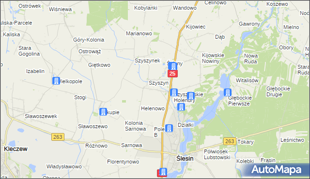 mapa Teodorowo gmina Ślesin, Teodorowo gmina Ślesin na mapie Targeo