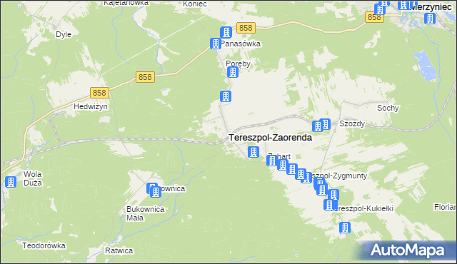 mapa Tereszpol-Zaorenda, Tereszpol-Zaorenda na mapie Targeo