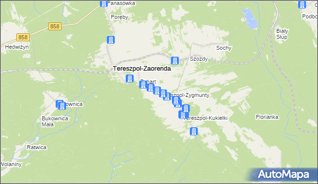 mapa Tereszpol-Zygmunty, Tereszpol-Zygmunty na mapie Targeo