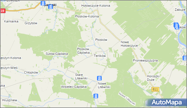 mapa Terlików, Terlików na mapie Targeo