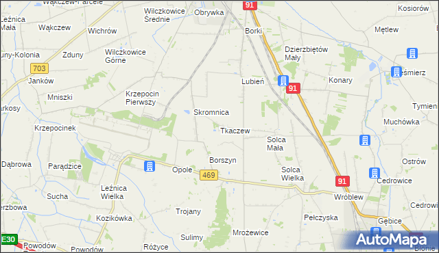 mapa Tkaczew, Tkaczew na mapie Targeo