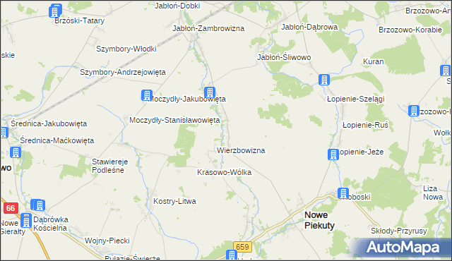 mapa Tłoczewo, Tłoczewo na mapie Targeo