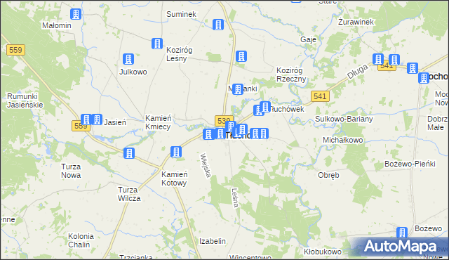 mapa Tłuchowo, Tłuchowo na mapie Targeo