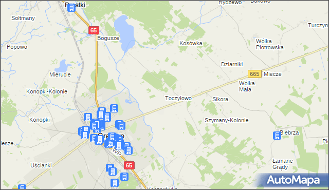 mapa Toczyłowo, Toczyłowo na mapie Targeo