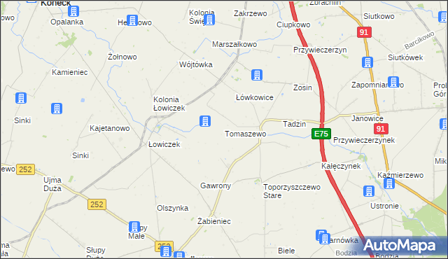 mapa Tomaszewo gmina Bądkowo, Tomaszewo gmina Bądkowo na mapie Targeo