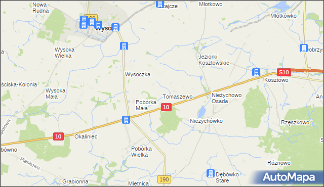 mapa Tomaszewo gmina Białośliwie, Tomaszewo gmina Białośliwie na mapie Targeo