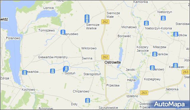 mapa Tomaszewo gmina Ostrowite, Tomaszewo gmina Ostrowite na mapie Targeo