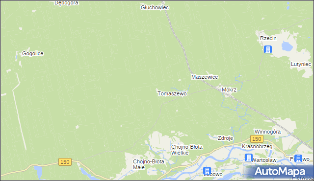 mapa Tomaszewo gmina Wronki, Tomaszewo gmina Wronki na mapie Targeo