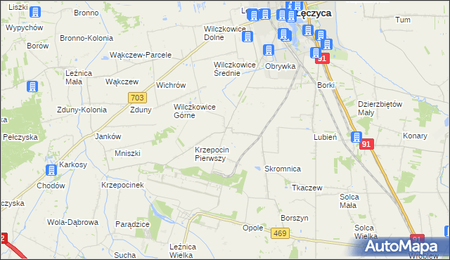 mapa Topola Katowa, Topola Katowa na mapie Targeo