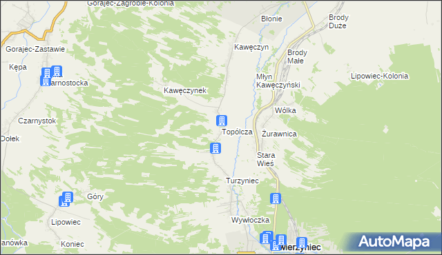 mapa Topólcza, Topólcza na mapie Targeo