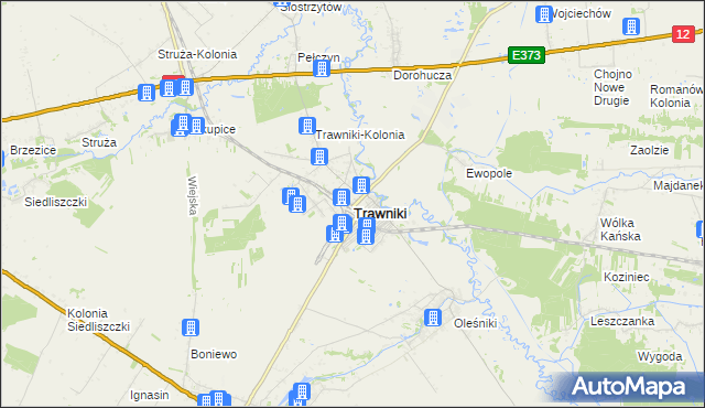 mapa Trawniki powiat świdnicki, Trawniki powiat świdnicki na mapie Targeo