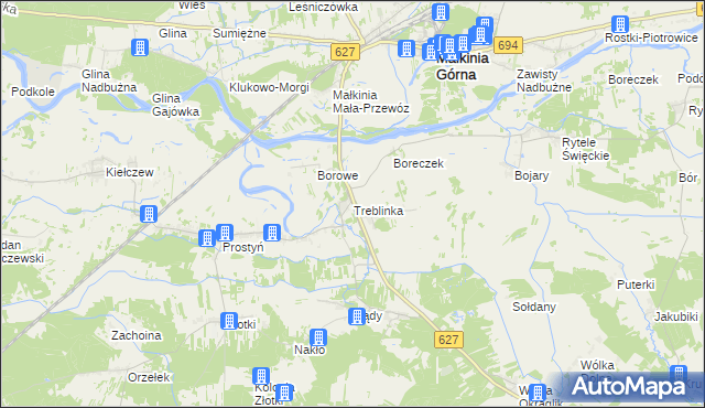 mapa Treblinka, Treblinka na mapie Targeo