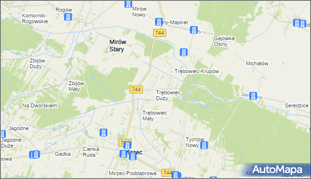 mapa Trębowiec Duży, Trębowiec Duży na mapie Targeo