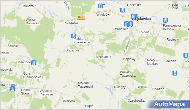 mapa Trościanka, Trościanka na mapie Targeo