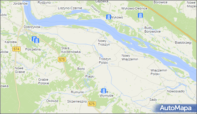 mapa Troszyn Polski, Troszyn Polski na mapie Targeo