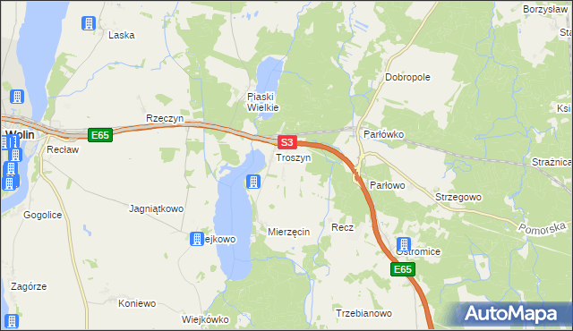 mapa Troszynek, Troszynek na mapie Targeo