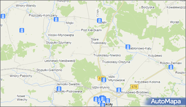 mapa Truskolasy-Niwisko, Truskolasy-Niwisko na mapie Targeo