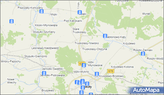 mapa Truskolasy-Olszyna, Truskolasy-Olszyna na mapie Targeo