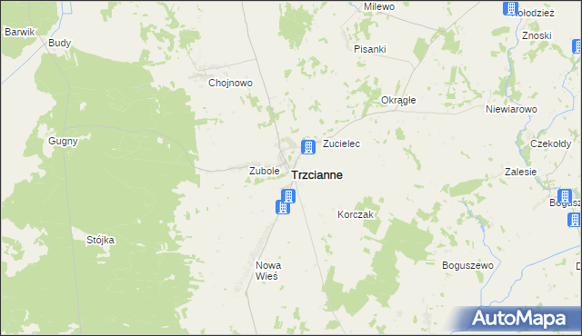 mapa Trzcianne, Trzcianne na mapie Targeo