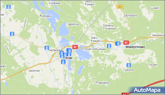 mapa Trzciel-Odbudowa, Trzciel-Odbudowa na mapie Targeo