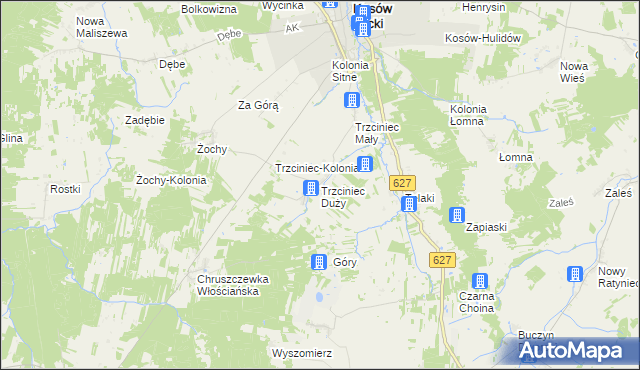 mapa Trzciniec Duży, Trzciniec Duży na mapie Targeo