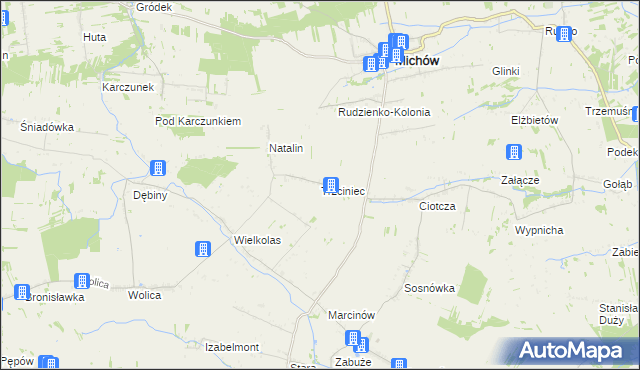 mapa Trzciniec gmina Michów, Trzciniec gmina Michów na mapie Targeo