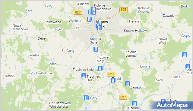 mapa Trzciniec Mały, Trzciniec Mały na mapie Targeo