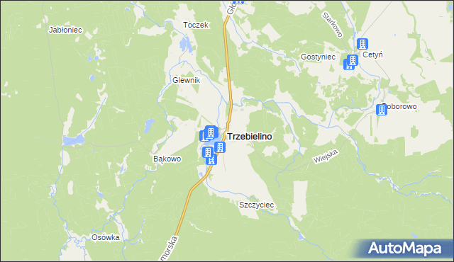 mapa Trzebielino, Trzebielino na mapie Targeo