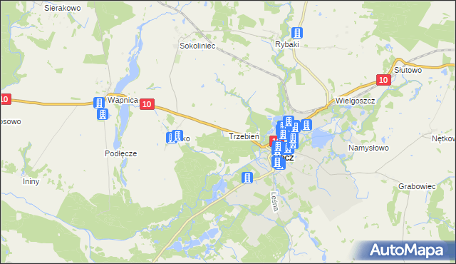 mapa Trzebień gmina Recz, Trzebień gmina Recz na mapie Targeo