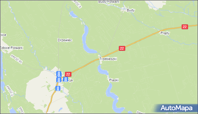 mapa Trzebieszki, Trzebieszki na mapie Targeo