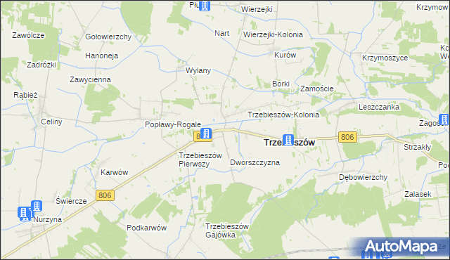 mapa Trzebieszów Drugi, Trzebieszów Drugi na mapie Targeo