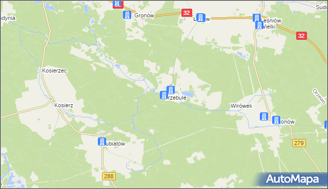 mapa Trzebule, Trzebule na mapie Targeo