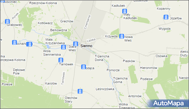 mapa Trzemcha Dolna, Trzemcha Dolna na mapie Targeo