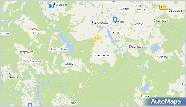 mapa Trzemienko, Trzemienko na mapie Targeo