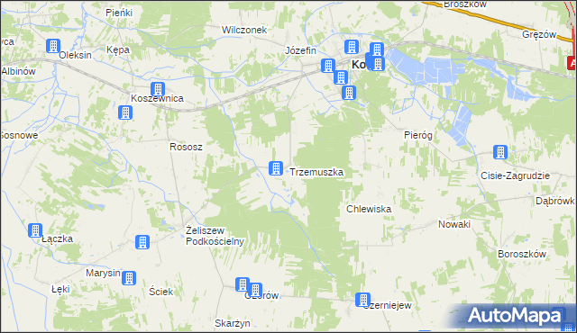 mapa Trzemuszka, Trzemuszka na mapie Targeo