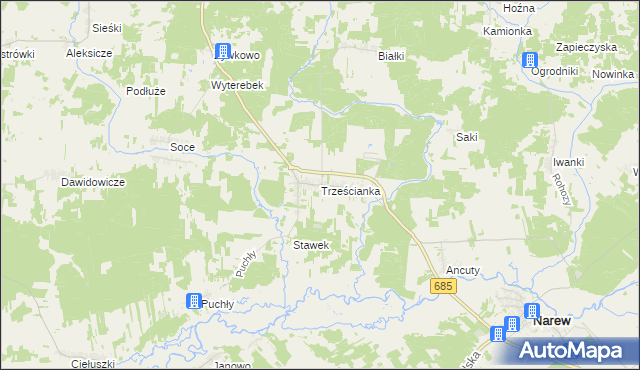 mapa Trześcianka, Trześcianka na mapie Targeo