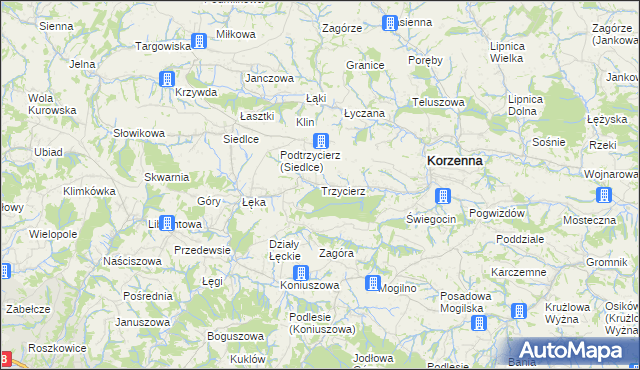 mapa Trzycierz, Trzycierz na mapie Targeo