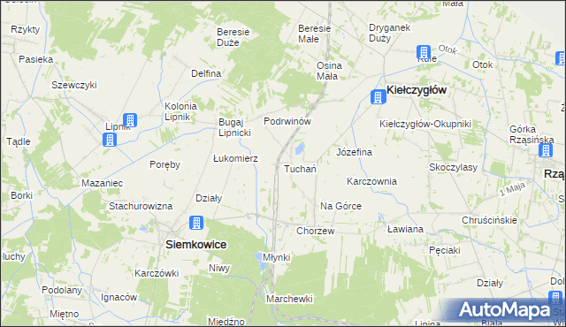 mapa Tuchań, Tuchań na mapie Targeo