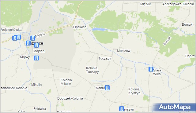 mapa Tuczapy gmina Mircze, Tuczapy gmina Mircze na mapie Targeo