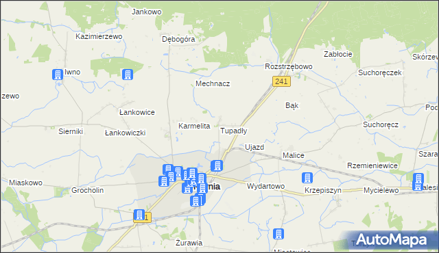 mapa Tupadły gmina Kcynia, Tupadły gmina Kcynia na mapie Targeo