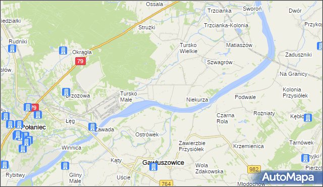 mapa Tursko Małe-Kolonia, Tursko Małe-Kolonia na mapie Targeo