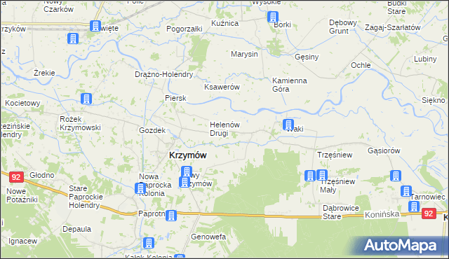 mapa Tury gmina Kościelec, Tury gmina Kościelec na mapie Targeo