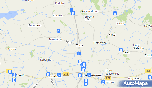 mapa Turza gmina Damasławek, Turza gmina Damasławek na mapie Targeo