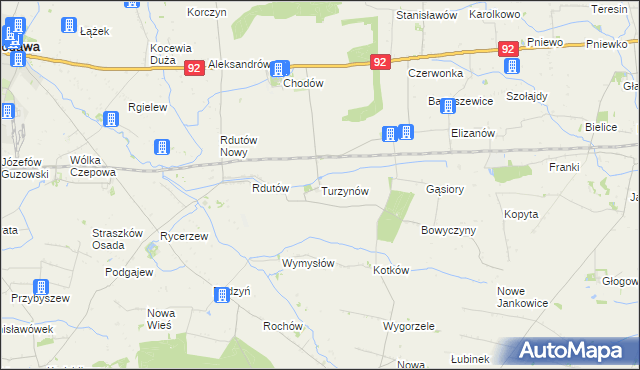 mapa Turzynów, Turzynów na mapie Targeo