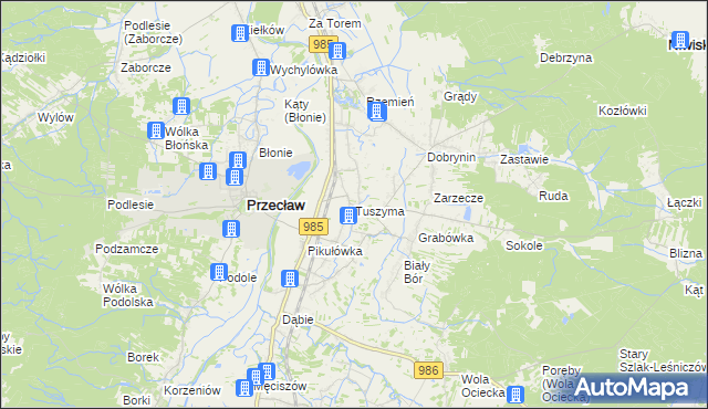 mapa Tuszyma, Tuszyma na mapie Targeo