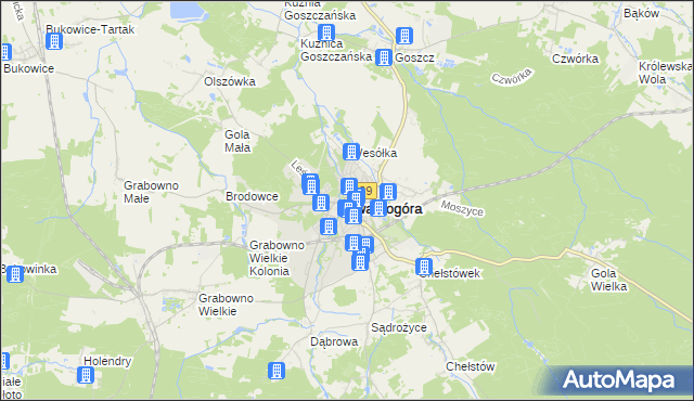 mapa Twardogóra, Twardogóra na mapie Targeo