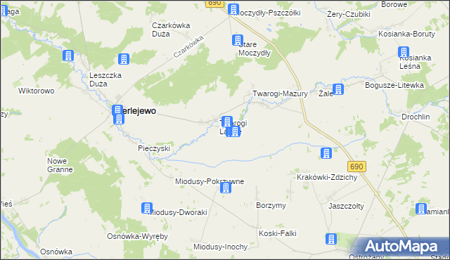 mapa Twarogi Ruskie, Twarogi Ruskie na mapie Targeo